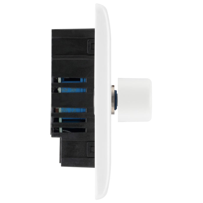 BG 884 White Round Edge 2-Way Quad Trailing Edge Dimmer Push On/Off - westbasedirect.com