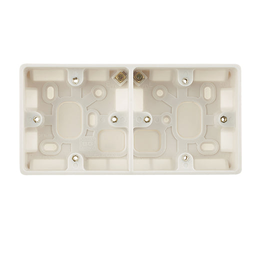 BG White Round Edge Dual Surface Pattress 37mm - westbasedirect.com