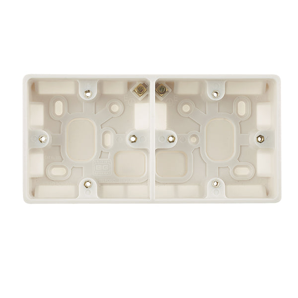 BG White Round Edge Dual Surface Pattress 37mm - westbasedirect.com