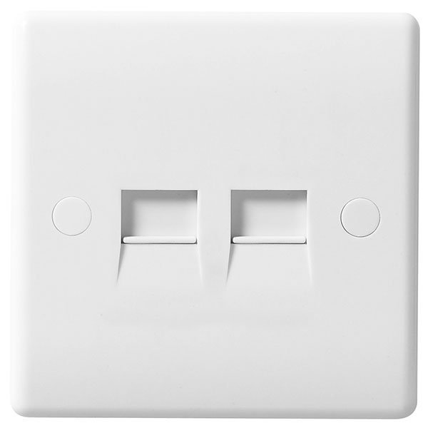 BG 8BTSI/2 White Round Edge Double Slave Telephone Socket (IDC) - westbasedirect.com