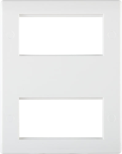 BG 8EM8 White Round Edge Double Stack Quad Euro Module Faceplate - westbasedirect.com