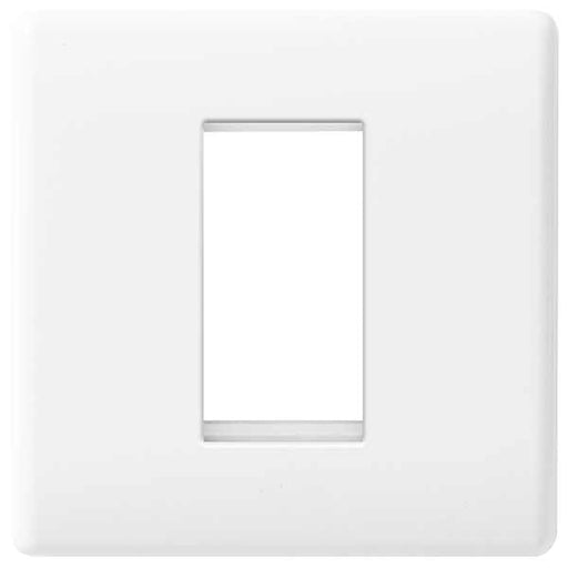 BG 8EMS1 White Round Edge Single Euro Module Faceplate - westbasedirect.com