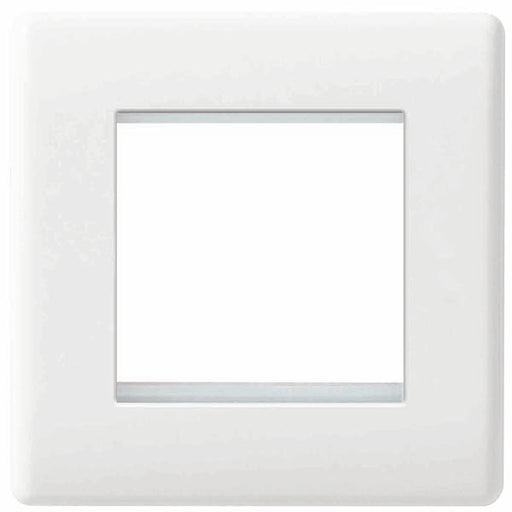 BG 8EMS2 White Round Edge Twin Euro Module Faceplate - westbasedirect.com