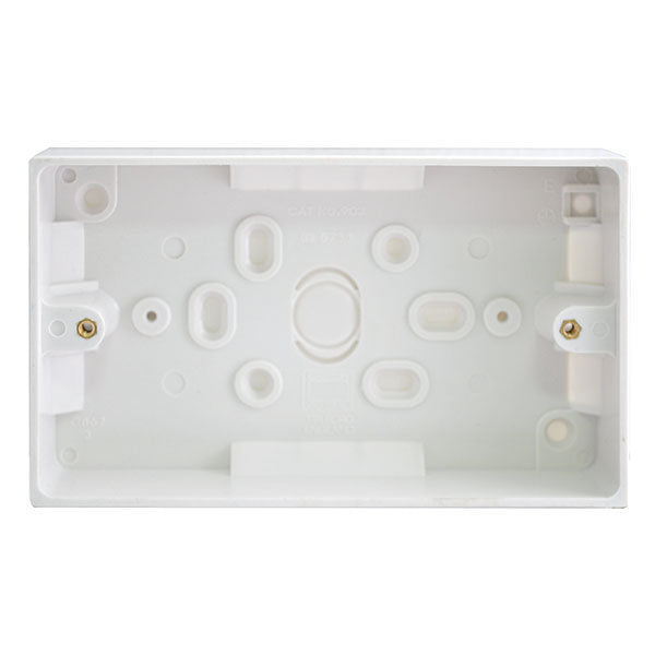 BG White Square Edge Double Surface Pattress 32mm - westbasedirect.com