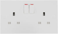 BG 922DP White Square Edge 13A DP Double Socket