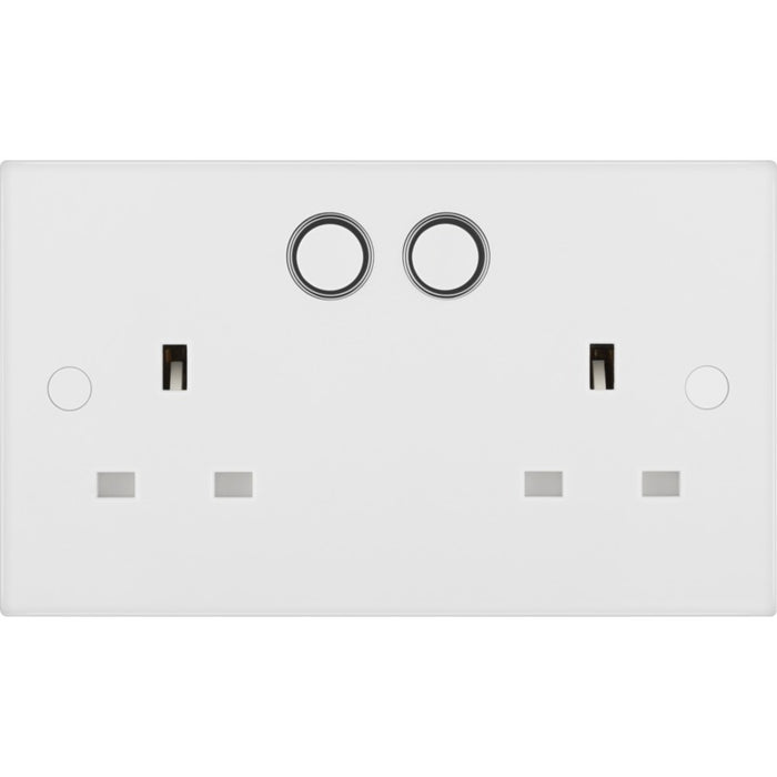 BG 922/HC White Moulded Square Edge Double Switched 13A Power Socket with Smart Home Control - westbasedirect.com