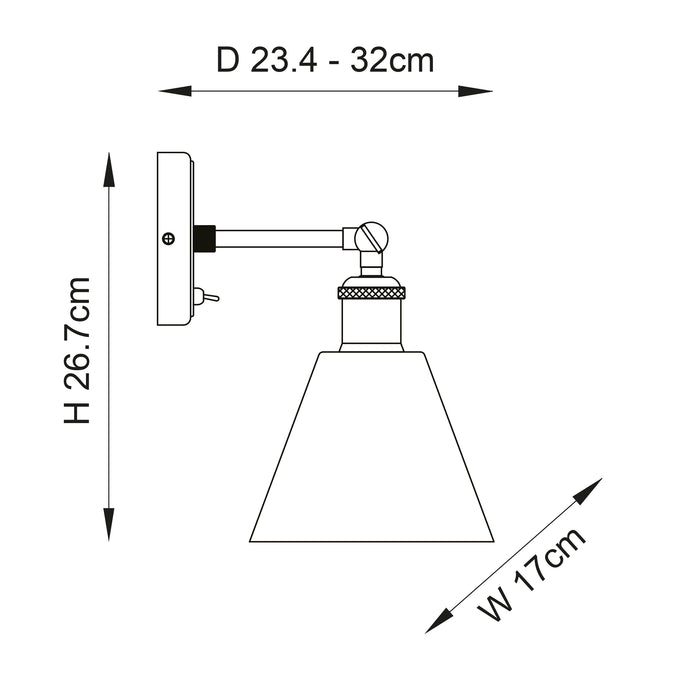 Endon 92874 Hal 1lt Wall Aged pewter, aged copper plate & clear glass 10W LED E27 (Required) - westbasedirect.com