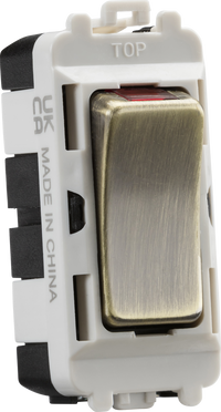 Knightsbridge GDM003AB 20AX DP Module + LED Indicator - Antique Brass