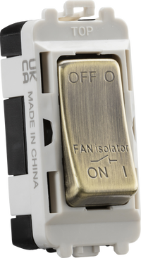 Knightsbridge GDM020AB 10A Fan Isolator Module - Antique Brass