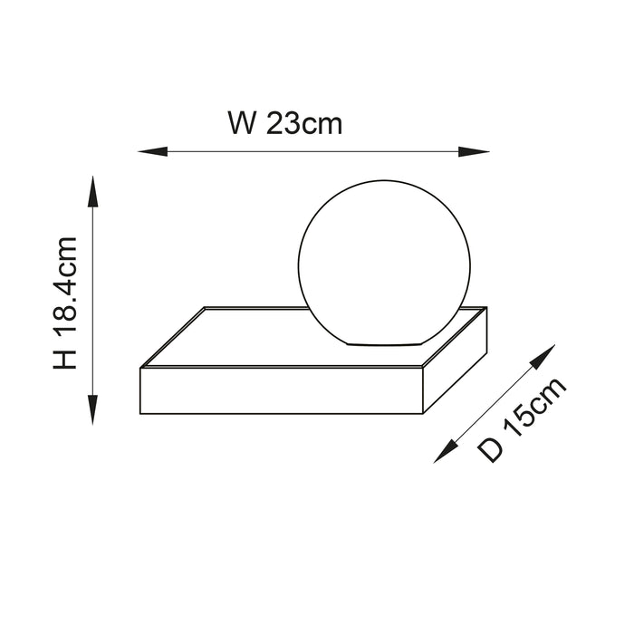 Endon 93866 Zeus 1lt Table Black marble & gloss opal glass 7W LED E14 (Required) - westbasedirect.com
