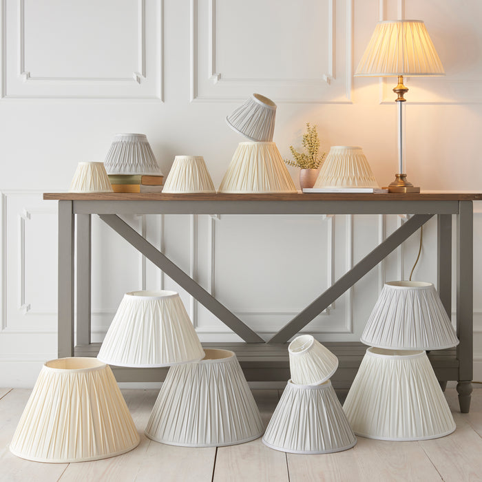 Endon 94354 Chatsworth 1lt Shade Ivory silk 60W E27 or B22 GLS (Required) - westbasedirect.com