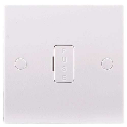 BG 953 White Square Edge Unswitched Spur + 3A Fuse - westbasedirect.com