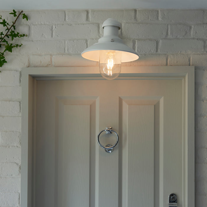 Endon 95983 Hereford 1lt Wall Gloss stone & clear glass 10W LED E27 (Required) - westbasedirect.com
