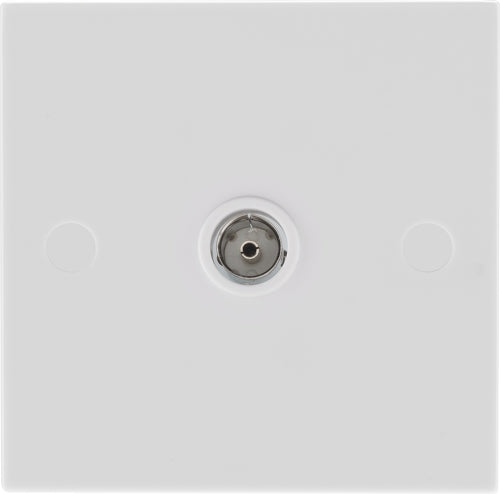BG 962 White Square Edge Isolated TV Aerial Socket - Grey Insert - westbasedirect.com