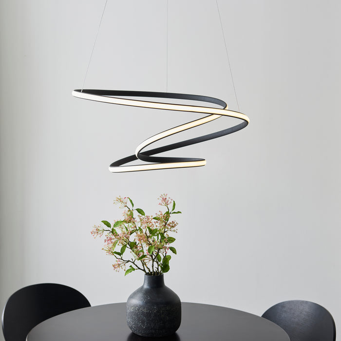 Endon 97632 Dune 1lt Pendant Textured black & white silicone 47.5W LED tape module (SMD 2835) Warm White - westbasedirect.com