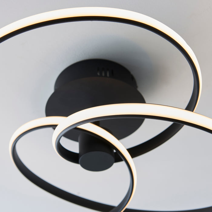 Endon 97633 Dune 1lt Semi flush Textured black & white silicone 42W LED tape module (SMD 2835) Warm White - westbasedirect.com