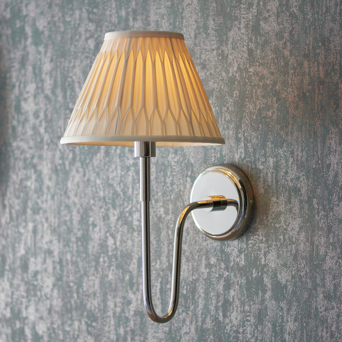 Endon 97880 Rouen 1lt Wall Bright nickel plate 10W LED E27 (Required) - westbasedirect.com