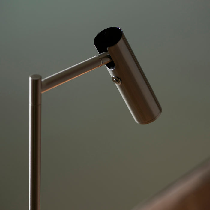 Endon 98116 Dedicated Reader 1lt Floor Satin nickel plate 4W LED (COB) Warm White - westbasedirect.com