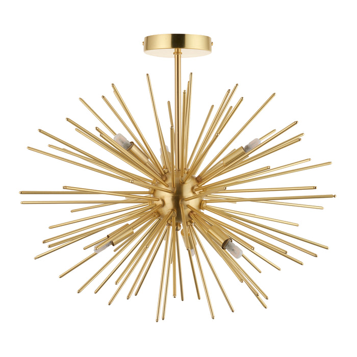 Endon 98126 Orta 6lt Semi flush Satin brass plate 6 x 3W LED G9 (Required) - westbasedirect.com