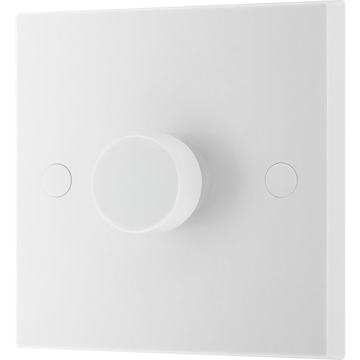 BG 981 White Square Edge 2-Way Single Trailing Edge Dimmer Push On/Off - westbasedirect.com