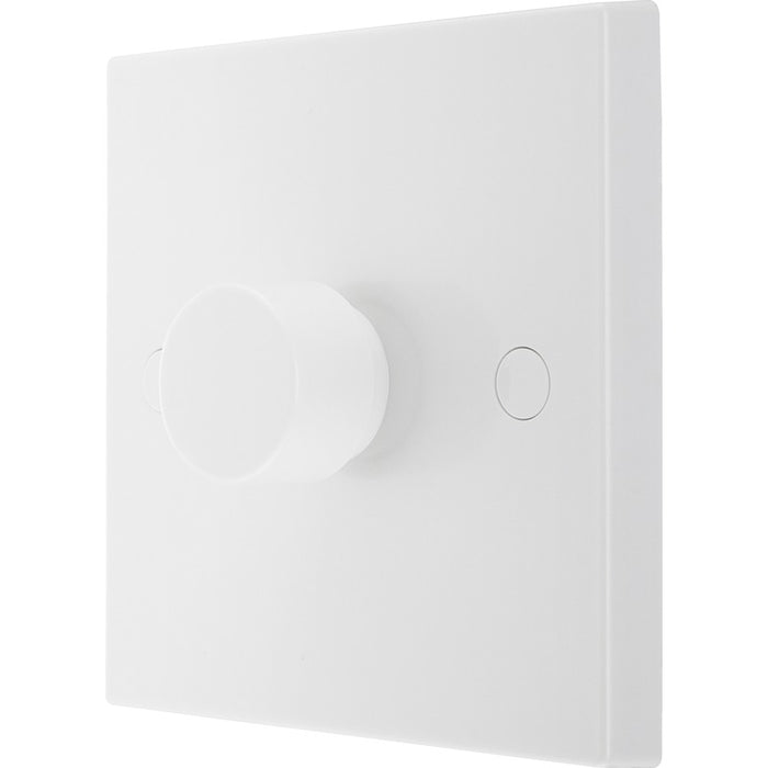 BG 981 White Square Edge 2-Way Single Trailing Edge Dimmer Push On/Off - westbasedirect.com