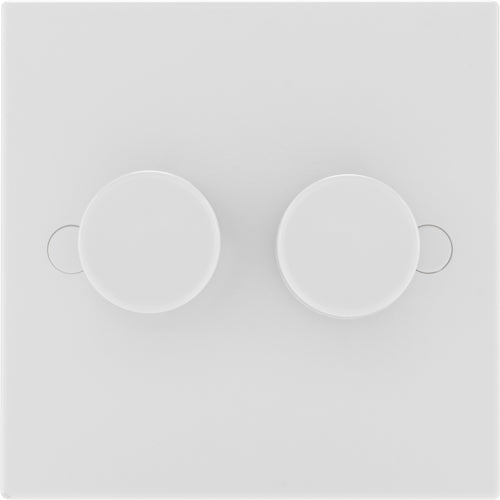 BG 982P White Square Edge 2-Way Double Leading Edge Dimmer Push On/Off - westbasedirect.com