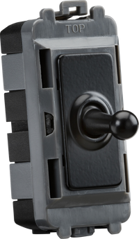Knightsbridge GDM01TOGMB 20AX 1G 2-Way SP Grid Toggle Switch - Matt Black