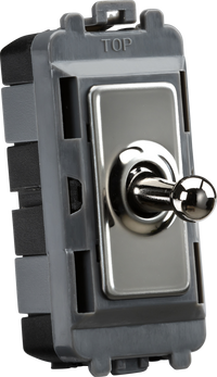 Knightsbridge GDM05TOGBN 20AX Intermediate Grid Toggle Switch - Black Nickel