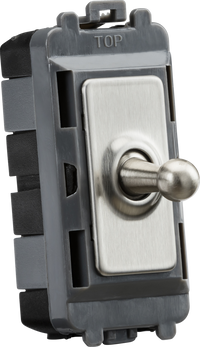 Knightsbridge GDM05TOGBC 20AX Intermediate Grid Toggle Switch - Brushed Chrome