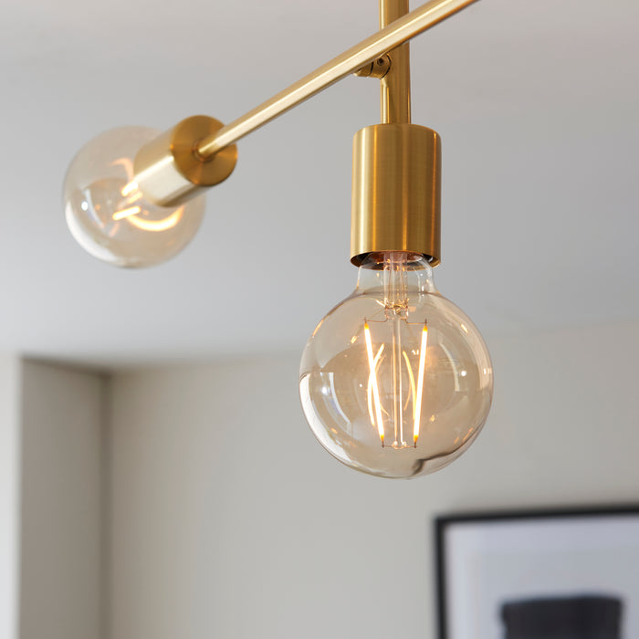Endon 98786 Studio 5lt Semi flush Satin brass plate 5 x 10W LED E27 (Required) - westbasedirect.com