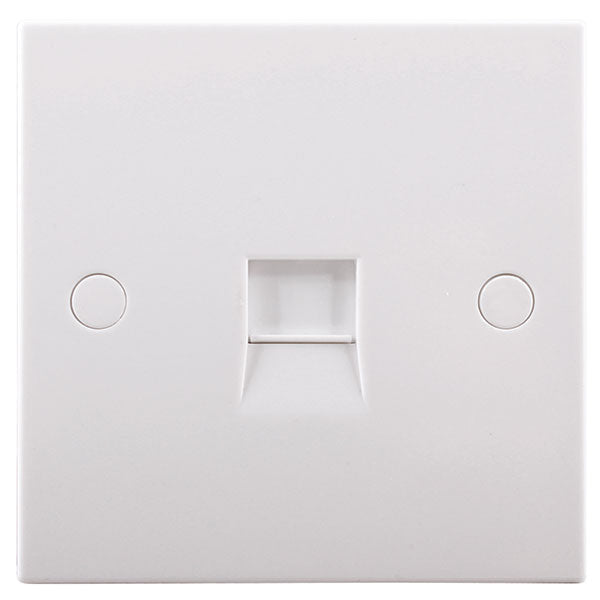 BG 9RJ11/1 White Square Edge RJ11 Single Data Outlet Socket (Screw) - westbasedirect.com