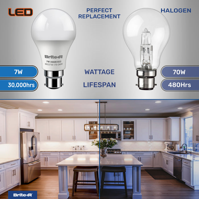 Brite-R 7W B22 BC GLS LED Bulb Warm White 3000K - westbasedirect.com