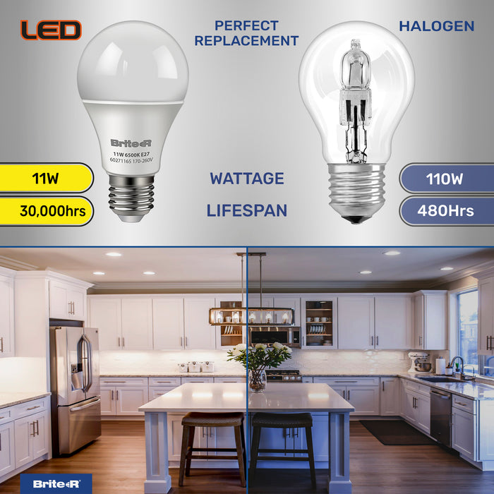 Brite-R 11W E27 ES GLS LED Bulb Cool White 6500K - westbasedirect.com