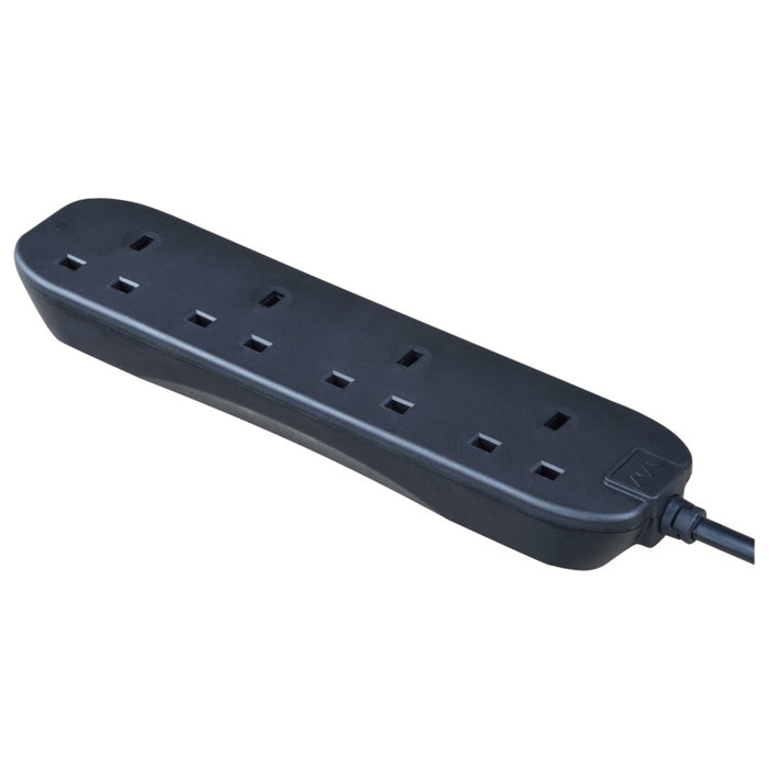 Masterplug 4 Socket 5m 13A Extension Lead Black - westbasedirect.com