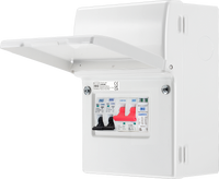 BG CFUEV2 IP20 Metal Metal EV Charger Circuit Protection with 100A Main Switch, 40A B Curve MCB & Type 2 SPD