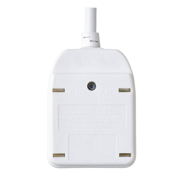 Masterplug 1 Socket 10m 13A Extension Lead White - westbasedirect.com