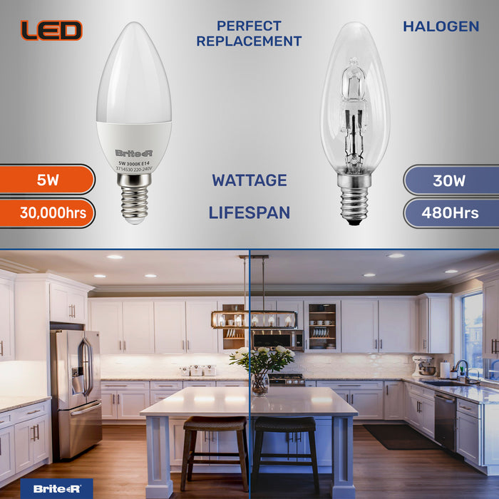 Brite-R 5W E14 SES Candle LED Bulb Warm White 3000K - westbasedirect.com