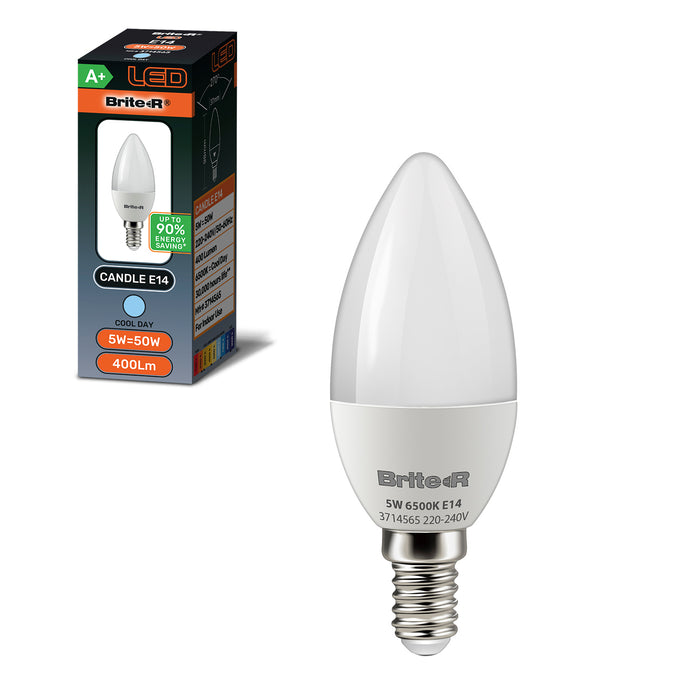 Brite-R 5W E14 SES Candle LED Bulb Cool White 6500K - westbasedirect.com