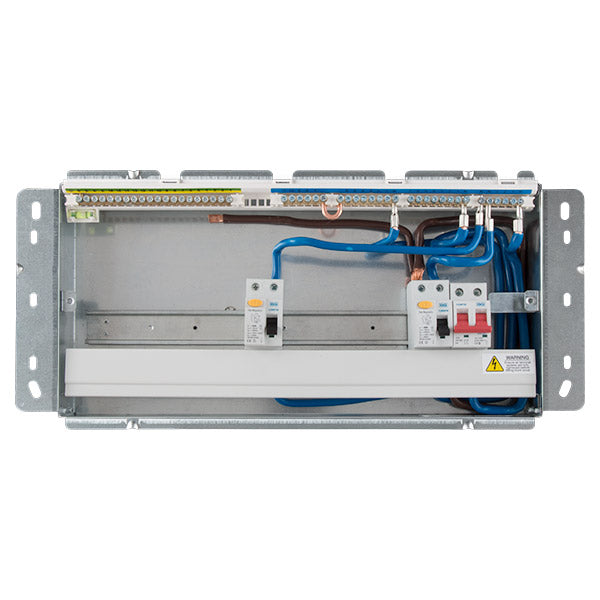 BG CFFD8616 22 Module 16 Way Fully Recessed Unpopulated + 100A Switch, 1x80A, 1x63A 30mA RCD - westbasedirect.com