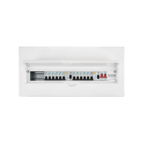 BG CFFDP18616A 22 Module 16 Way Fully Recessed Populated + 100A Switch, 1x80A, 1x63A Type A 30mA RCD & 10xMCBs - westbasedirect.com