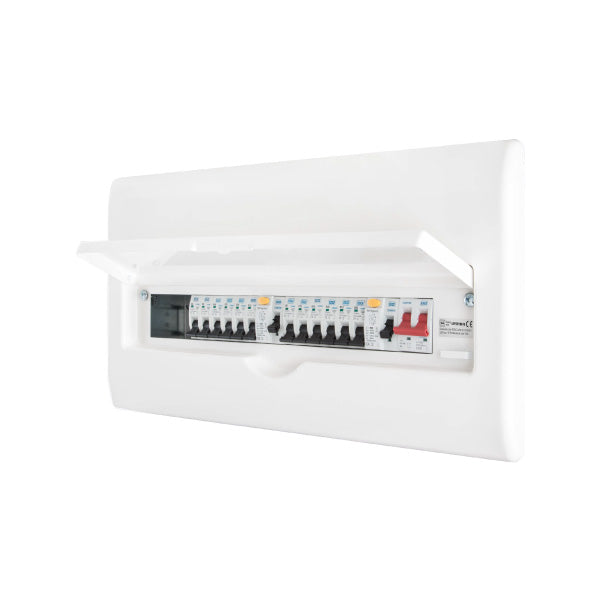 BG CFFDP18616A 22 Module 16 Way Fully Recessed Populated + 100A Switch, 1x80A, 1x63A Type A 30mA RCD & 10xMCBs - westbasedirect.com