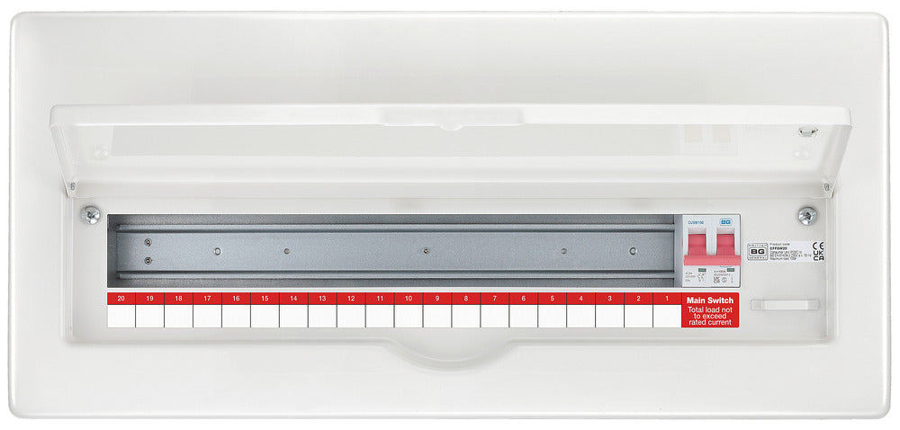 BG CFFSW20 22 Module 20 Way Fully Recessed + 100A Main Switch - westbasedirect.com