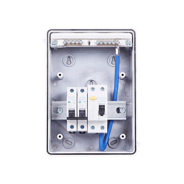 BG Garage Kit - IP65 Metal Enclosure, 40A, 30mA RCD, 6+32A MCB - westbasedirect.com