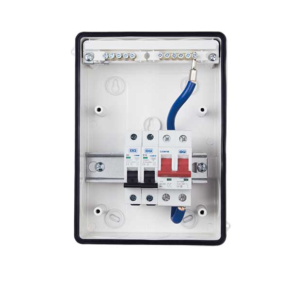 BG Garage Kit - IP65 Metal Enclosure, 100A Main Switch, 6+16A MCB - westbasedirect.com