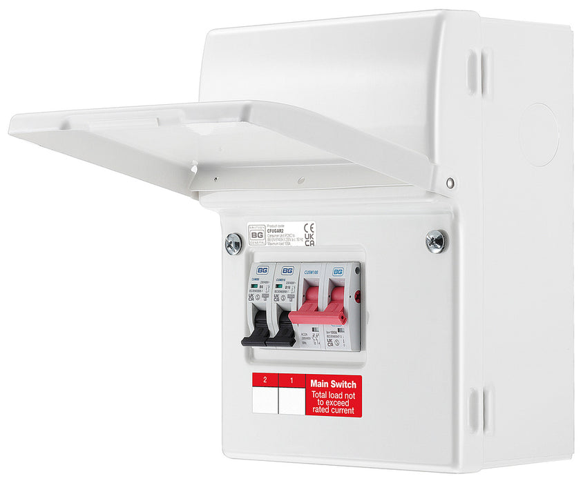 BG CFUGAR2 Garage Kit - IP20 Metal Enclosure, 100A Main Switch, 6+16A MCB - westbasedirect.com