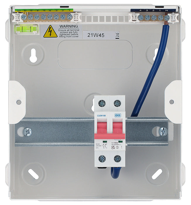 BG CFUSW04 6 Module 4 Way Metal Unpopulated + 100A Switch - westbasedirect.com