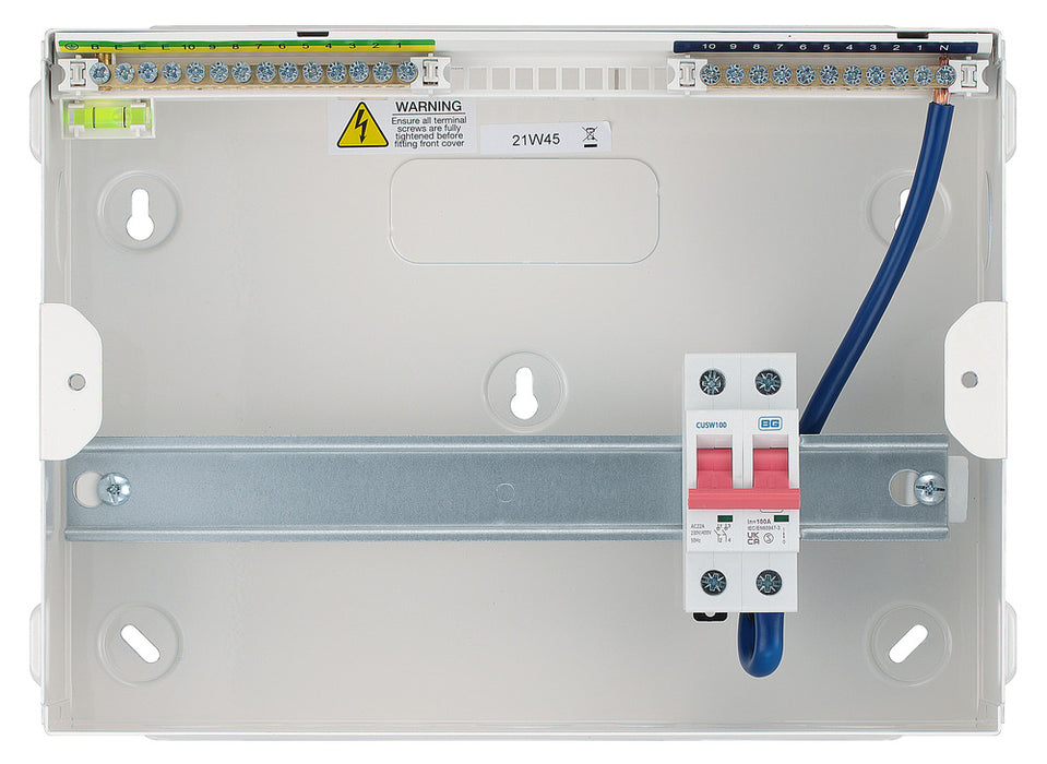 BG CFUSW10 12 Module 10 Way Metal Unpopulated + 100A Switch - westbasedirect.com