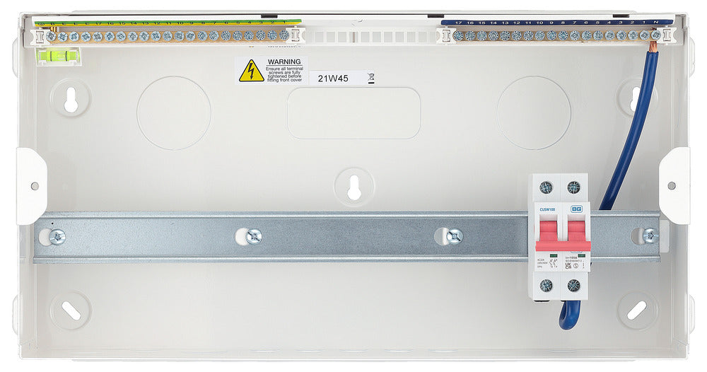 BG CFUSW17 19 Module 17 Way Metal Unpopulated + 100A Switch - westbasedirect.com