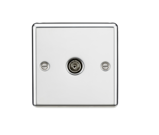 Knightsbridge CL010PC Rounded Edge TV Outlet (Non-Isolated) - Polished Chrome - westbasedirect.com