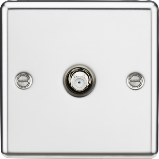 Knightsbridge CL015PC Rounded Edge SAT TV Outlet - Polished Chrome - westbasedirect.com